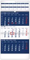 Nástěnný kalendář 3měsíční standard modrý – s ročním přehledem 2025