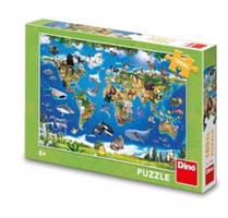 Puzzle Mapa zvířat 100 XL dílků